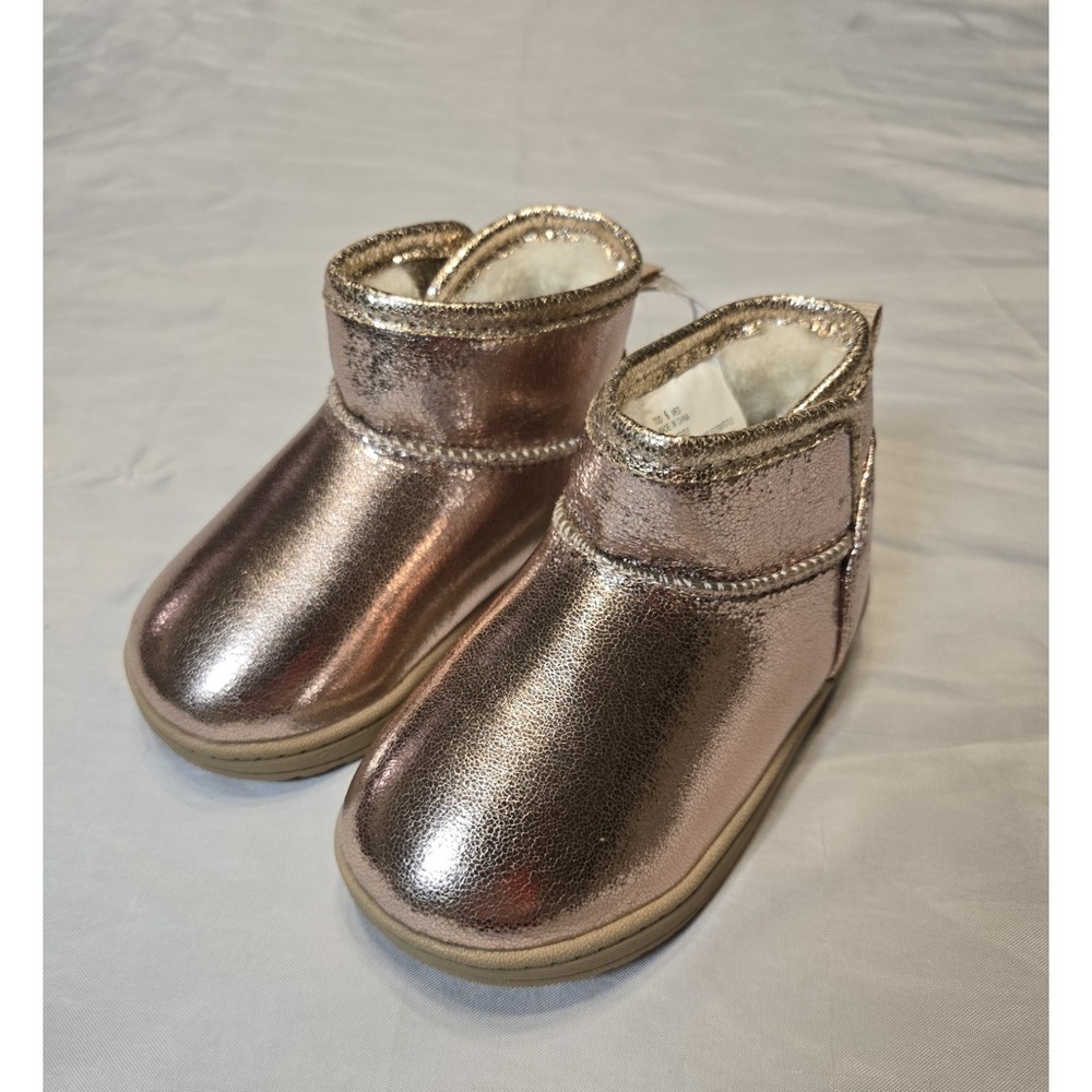 Jumping Beans Rose Gold Shiny Shimmer Girls 6T Boots NWT Preppy Style